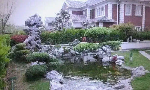 合肥家庭院假山鱼池